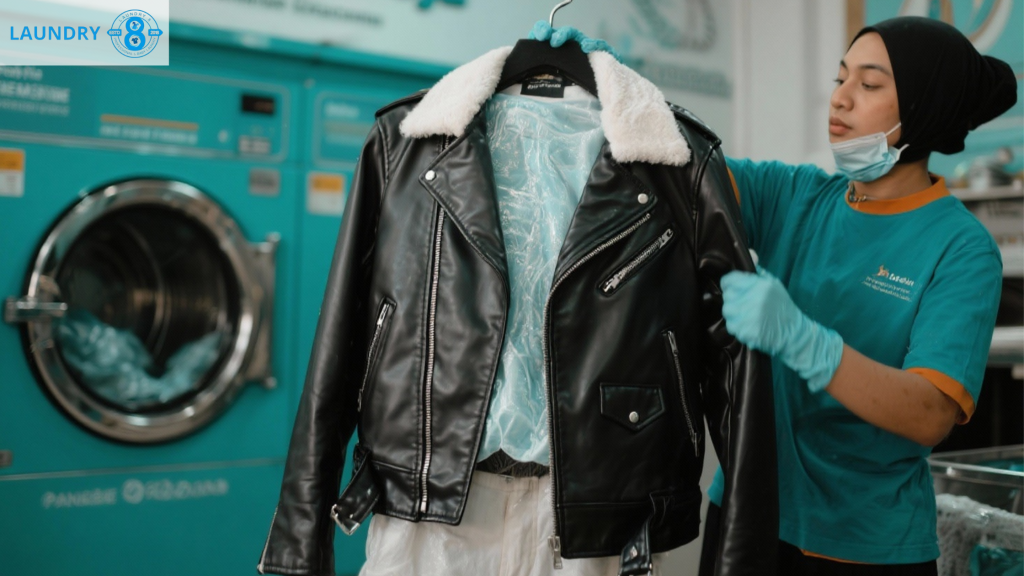 laundry jaket kulit
